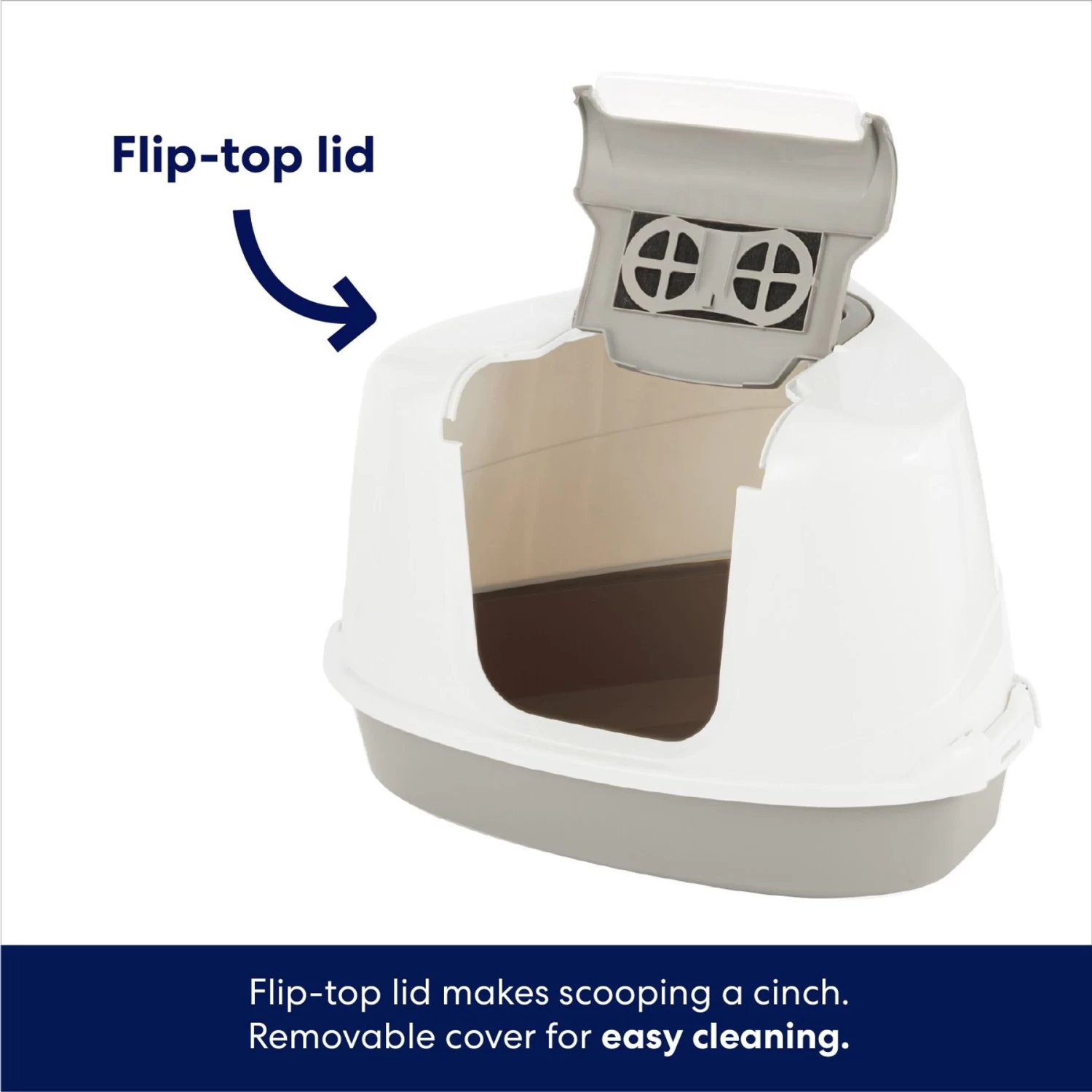 Frisco Flip Top Hooded Corner Cat Litter Box, Large, 21-in 5 Frisco Flip Top Hooded Corner Cat Litter Box, Large, 21-in - Image 3