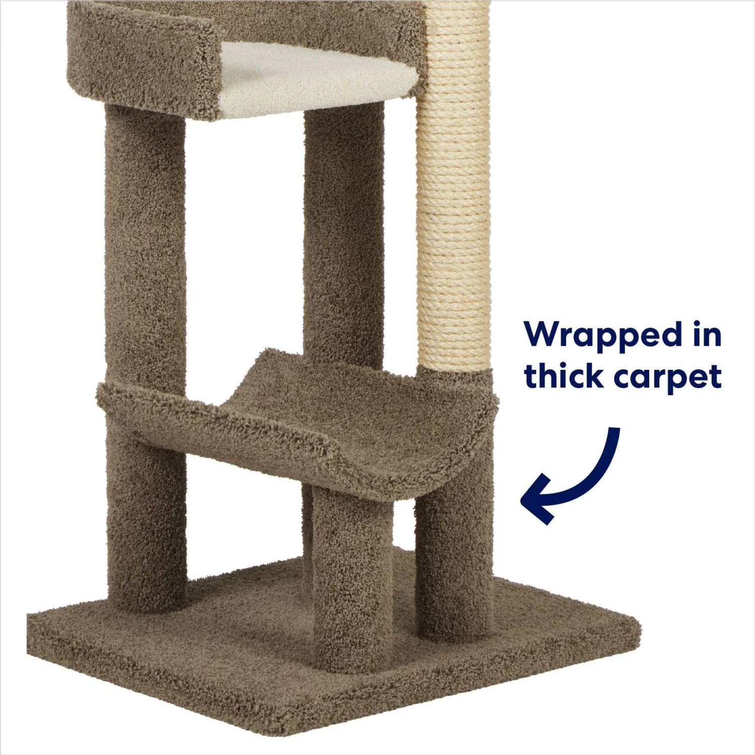 Frisco 69-in Real Carpet Wooden Cat Tree 5 Frisco 69-in Real Carpet Wooden Cat Tree - Image 3
