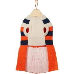 Frisco Pom Pom Bow Striped Dog & Cat Sweater Dress -Frisco 223722 PT4. AC SS1800 V1599508586
