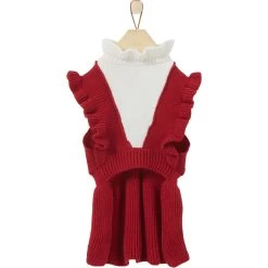 Frisco V Ruffle Dog & Cat Sweater Dress -Frisco 223730 PT4. AC SS1800 V1599569814