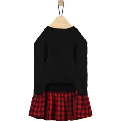 Frisco Plaid Cable Knit Dog & Cat Sweater Dress -Frisco 223739 PT5. AC SS1800 V1659727102