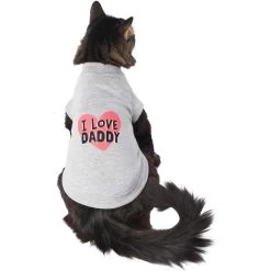 Frisco I Love Daddy Dog & Cat T-Shirt, Gray -Frisco 249263 PT2. AC SS1800 V1624616254