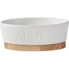 Frisco Oval Meow Non-skid Ceramic Cat Bowl With Wood Base 2 Frisco Oval Meow Non-skid Ceramic Cat Bowl With Wood Base -Frisco 256080 MAIN. AC SS1800 V1615300007