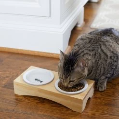 Frisco Double Elevated Cat Bowl With Wood Stand -Frisco 256082 PT2. AC SS1800 V1615312650