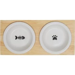 Frisco Double Elevated Cat Bowl With Wood Stand -Frisco 256082 PT4. AC SS1800 V1615313792
