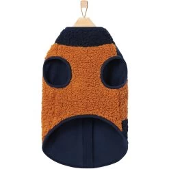 Frisco Lightweight Colorblock Dog & Cat Zippered Sherpa Fleece Vest, Blue/Brown -Frisco 268191 PT5. AC SS1800 V1628827943
