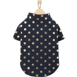 Frisco Lightweight Gold Dotted Dog & Cat Jacket, Navy -Frisco 268247 PT4. AC SS1800 V1628826999