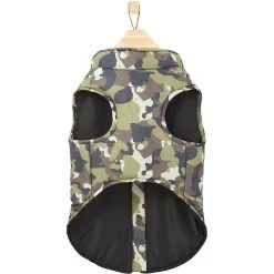 Frisco Mediumweight Camo Print Insulated Dog & Cat Zippered Coat, Green -Frisco 268295 PT5. AC SS1800 V1628827619