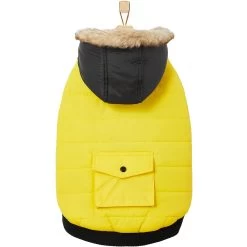 Frisco Heavyweight Anchorage Insulated Dog & Cat Parka, Yellow/Black -Frisco 268397 PT4. AC SS1800 V1628792817
