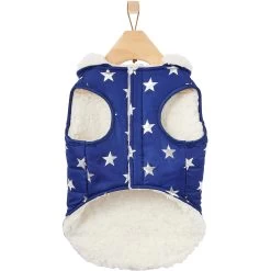 Frisco Mediumweight Metallic Star Print Insulated Dog & Cat Parka, Navy -Frisco 268413 PT5. AC SS1800 V1628821999
