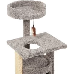 Frisco 37-in Real Carpet Cat Tree With Condo, Grey -Frisco 282755 PT3. AC SS1800 V1621949298