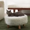 Frisco Eyelash Fur Round Elevated Cat Bed -Frisco 285211 MAIN. AC SS1800 V1625009099