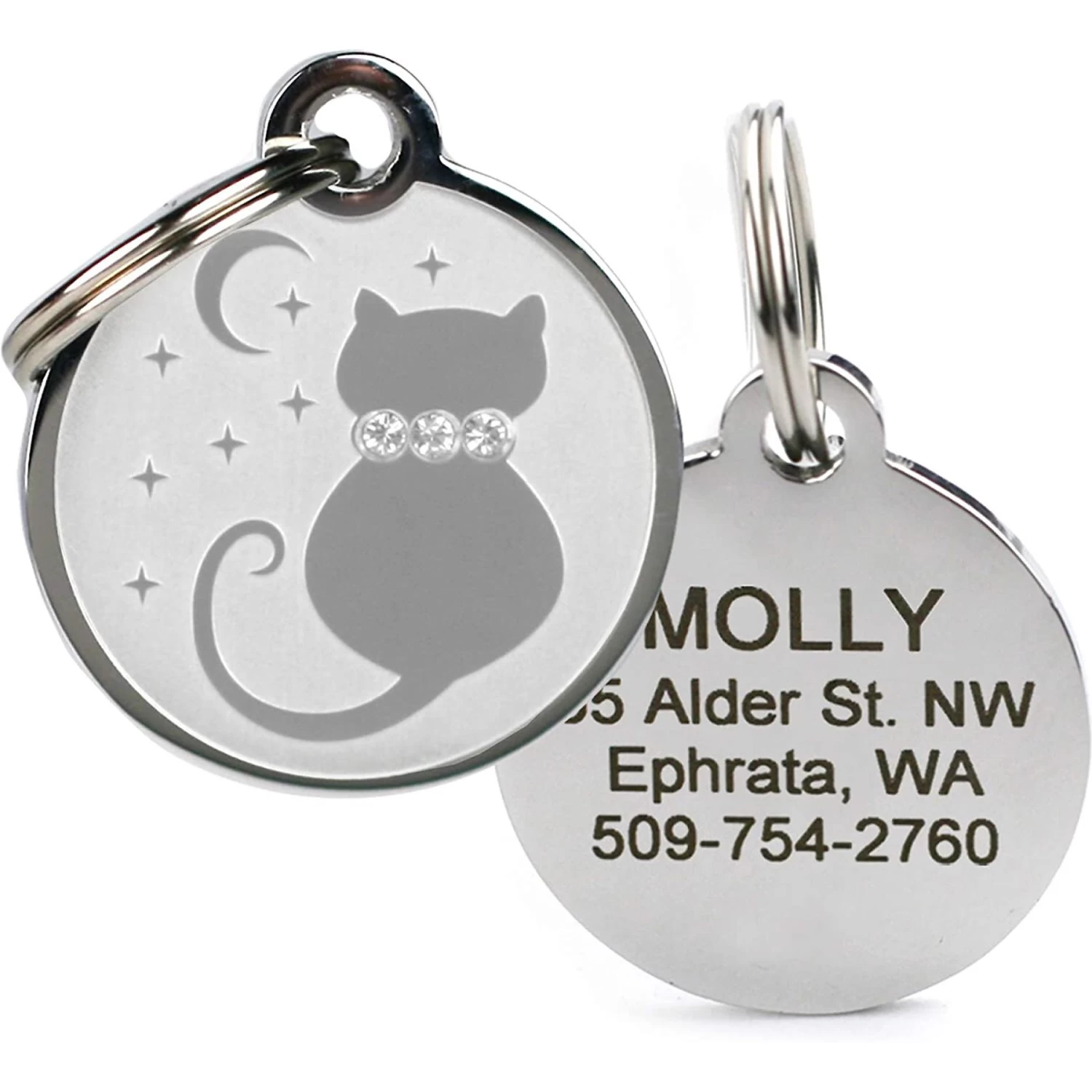 Frisco Starry Moon Crystal Cat Personalized Cat ID Tag 3 Frisco Starry Moon Crystal Cat Personalized Cat ID Tag