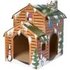 Frisco Holiday Log Cabin Cardboard Cat House -Frisco 287287 MAIN. AC SS1800 V1694814356