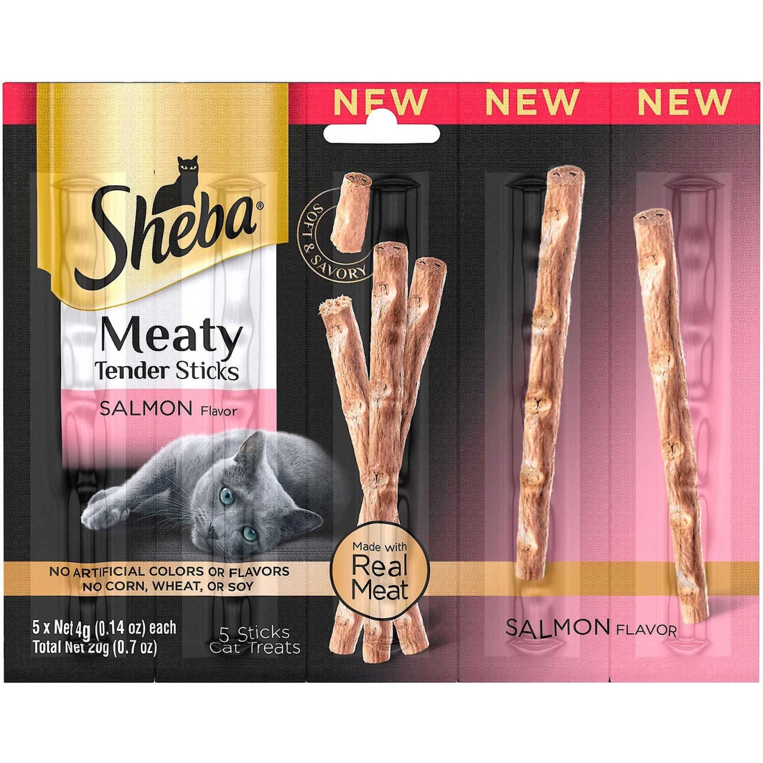 Sheba Meaty Tender Sticks Salmon Flavored Soft Adult Cat Treats & Frisco Plush, Teaser, Ball & Tunnel Variety Pack Cat Toy With Catnip 4 Sheba Meaty Tender Sticks Salmon Flavored Soft Adult Cat Treats & Frisco Plush, Teaser, Ball & Tunnel Variety Pack Cat Toy With Catnip - Image 2