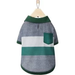 Frisco Green Striped Polo Dog & Cat Shirt -Frisco 315091 PT4. AC SS1800 V1646437905