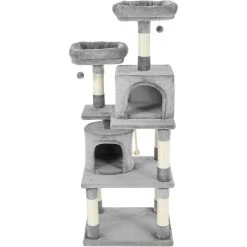 Frisco 61-in Faux Fur Cat Tree & Condo & Frisco 38-in Cat Tree With Condo, Top Perch & Toy -Frisco 318964 PT1. AC SS1800 V1630362092