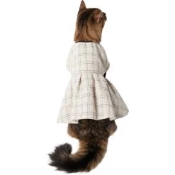 Frisco Tweed Weave Ruffle Skirt Dog & Cat Dress