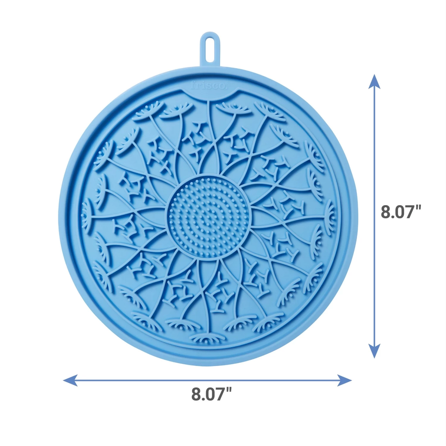 Frisco Non-skid Flower Silicone Dog & Cat Lick Mat, Blue 4 Frisco Non-skid Flower Silicone Dog & Cat Lick Mat, Blue - Image 2