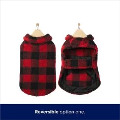Frisco Reversible Medium Weight Boulder Plaid Dog & Cat Coat -Frisco 717846 PT4. AC SS1800 V1692194287