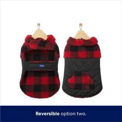 Frisco Reversible Medium Weight Boulder Plaid Dog & Cat Coat -Frisco 717846 PT5. AC SS1800 V1692203021