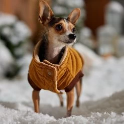 Frisco Heavy Weight Lux Corduroy Insulated Dog & Cat Coat With Fur Trimmed Hood -Frisco 719966 PT7. AC SS1800 V1692377819