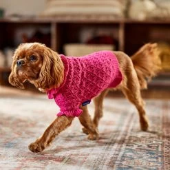 Frisco Ruffle Knit Pointelle Dog & Cat Turtleneck Sweater -Frisco 720646 PT7. AC SS1800 V1692379033