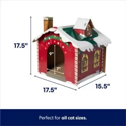 Frisco Holiday Gift Box Cardboard Cat House & Frisco Holiday Santa's Workshop Cardboard Cat House -Frisco 986158 PT6. AC SS1800 V1698258344