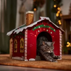 Frisco Holiday Gift Box Cardboard Cat House & Frisco Holiday Santa's Workshop Cardboard Cat House -Frisco 986158 PT8. AC SS1800 V1698258343